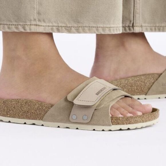 Birkenstock Oita Suede Leather Taupe 38 or L 7-M 5 NWT - Picture 2 of 7